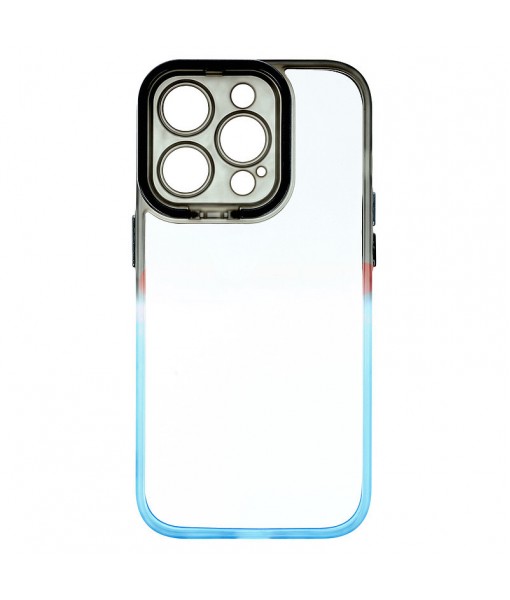Husa iPhone 14 Pro Max, Premium Cu Protectie Camera, Negru - Albastru